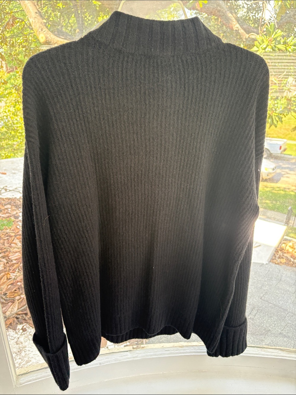 Talbots Black Ribbed Button-Placket Sweater-Size Medium-NWTO - Picture 2 of 2